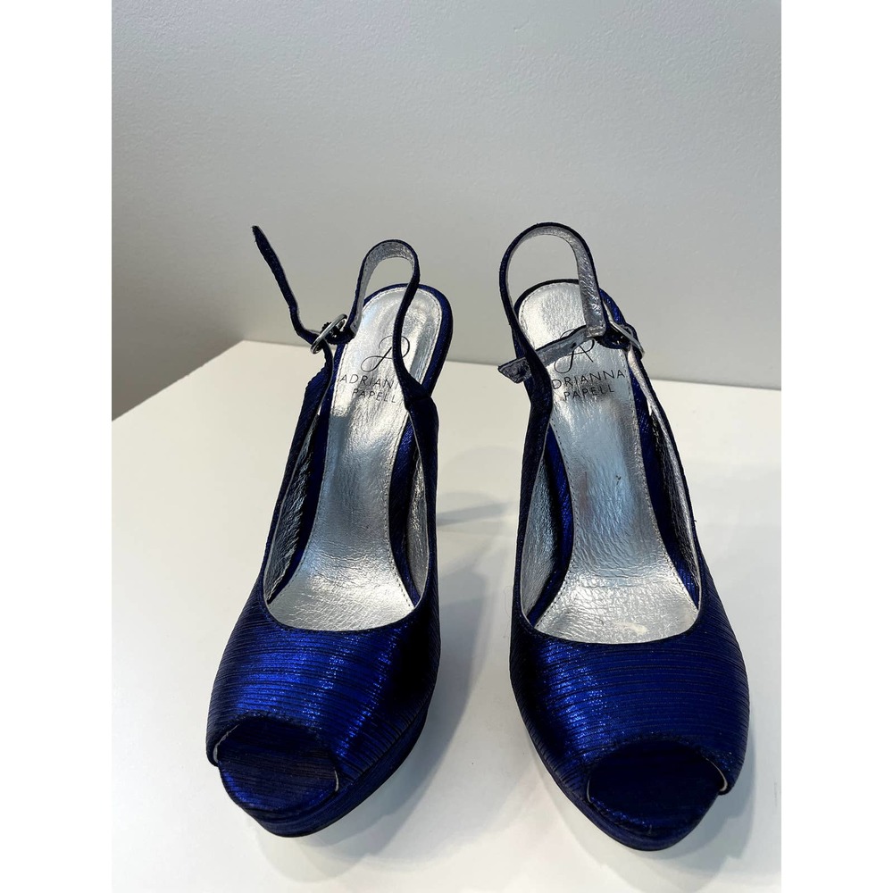 Adrianna Papell Blue and Silver Heels - Picture 3 of 7